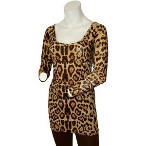 Stylish Women's Cheetah Print Long Sleeve Shirt - 100% Polyester Comfort